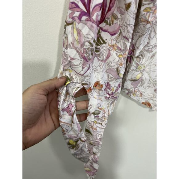 Romantic Cottagecore Boho Fairy Floral Top M Whimsical Dainty Parisian Coquette - Picture 3 of 15